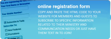 Text messaging Online Registration Form